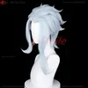 Parrucche Cosplay Gioco Genshin Impact Fatui Cosplay Dottore II Dottore Parrucca 30 cm Uomo corto Capelli resistenti al calore Festa di Halloween Parrucche anime Protezione per parrucca 230824