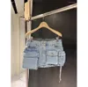 Saias primavera e verão 2023 moda minissaia multi-bolso design roupas de trabalho jeans