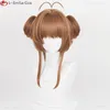 Косплей парики аниме -карты Chectors Sakura Cosplay Costume Wigs Sakura Kinomoto парик парик