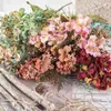 Dekorativa blommor konstgjorda Michelia Figo Fake Green Buske 5fork Flower Red Country Wedding Bride Bouquet Decoration Living Room