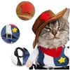 Kedi Kostümleri Pet Cadılar Bayramı Kostüm Küçük Köpekler İçin Komik Kovboy Giysileri Yavru Kedi Yaratıcı Yenilik Yavru Cosplay Tulum Giysileri