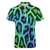 Two Tone Casual Polo Shirts Leopard Print T-Shirts Man Short-Sleeved Custom Shirt Beach Y2K Oversized Clothing Gift Idea HKD230825