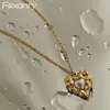 Kedjor Dayin Gold Color ClaVicle Chain Halsband för kvinnor Par Fashion Creative Oregelbundet kärlek Hjärthänge Party Jewelry Gift