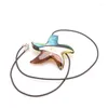 Подвесные ожерелья e0be Корея кожаная веревка ожерелье звездного ожерелья женское коакер готический панк -воротник для девочки -уличная одежда