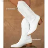 Bottes Cowboy cheville bottes blanches pour femmes 2022 Cowgirl mode bottes occidentales femmes brodées décontractées bout pointu chaussures de créateur T230824