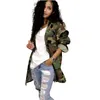 Kvinnorjackor Green Camouflage Long Plus Size Sleeve Camo Streetwear Coat Femme 230825