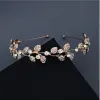 Bridal Headpieces Accessories Bands Gold Leaves Wreath Vintage Pearl Wedding Headband Women Girls Crown ZZ