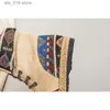 Haft do koronkowych patchwork buty kostki kobiety lekkie oddychanie bawełniane lniane design damskie buty botyn T230824 968 '
