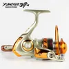 Flyfiske -rulle2 Europa som säljer 12BB 55 1 Metal Spinning Sea Folding Hande Reel E000 9000 Bearing Aluminium Yumoshi 230825