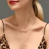 Pendant Necklaces Simple European Stylish Necklace Women Female Vintage Birthday Golden Chain Honey Jewelry For Girls