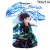 T-shirts pour hommes 3D Cartoon Kimetsu No Yaiba Casual Hommes Femmes Enfants Mode Manches courtes Garçon Fille Enfants T-shirt imprimé Cool Tops Tee