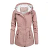 Chandails pour hommes Femmes Manteau d'hiver Chaud Solide Peluche Épaissie Longue Veste Randonnée en plein air À capuche Casual Coupe-vent Parka Pardessus