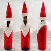 Natal garrafa de vinho tinto manga com chapéus decoração interior santa chapéu saco de vinho natal jantar garrafas de cerveja mangas festa presente th0227
