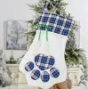 New Christmas Stockings Animal Dog Cat Paw Gift Bag Monogrammed Candy Gift Stocking Christmas Tree Ornaments New Year Xmas Home Decoration 0825