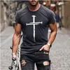 Men's T Shirts 2023 Summer Fashion Digital Printing Short-sleeved T-shirt Street Trend Casual Personalise Loose Y2k Tops Graphic