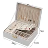 Boîte à bijoux multifonction en cuir blanc, organisateur de voyage, rangement de colliers, boucles d'oreilles, bagues, cadeaux pour femmes, 230814