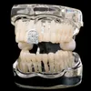 Золотое серебристое коляние колялось, CZ ​​Grillz Diamond Teeth Grill