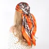 Sjaals Zijde Dames Luxe Merk Zomer Modeontwerper Hoofdhaar Sjaal 9090cm Hijab Bandana Cheveux Foulard Femme 90X90CM 230825