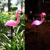 Flamingo luzes de energia solar ao ar livre cerca paisagem lâmpada à prova dwaterproof água pátio jardim gramado pátio decoração noite