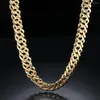 Chains HOYON 18K Gold Color Hip Hop Cuban Chain Necklace For Men Wedding Jewelry Vacuum Large 56cm Length Rap