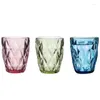 Wine Glasses Engraving Water Glass 3 PCS Cup 240ml 350ml For Juice Milk Drinking European-style Tea Pink Blue Green