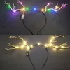 Other Event Party Supplies 10pcs Adult Children Light Up LED Cat Ear Snowflake Tree Headband Flower Crown Birthday Wedding Glow Party Halloween Festival 230824