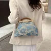 Borse da sera Borsa a conchiglia di fiori di lusso Moda donna Catena casual Donna a spalla Borsa da pranzo in tessuto stile cinese Borsa da donna Mini 2023