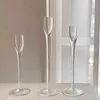 Glass Candlestick Holder Universal Glass Tealight Votive Candle Holder Modern Home Decoration Holders For Coffee Table Room Shop HKD230825