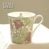 Tasses Style européen rétro céramique tasse à café créatif peint à la main fleurs tasse thé lait petit déjeuner maison bureau Drinkware 230825