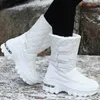 Donna nevicata casual morbida Donna per la piattaforma Tenere le scarpe da signore calde stivali invernali piatti Botas Mujer T