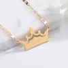 Colares de pingente gravado coroa nome colar por personalizado tiara placa de identificação real presente de aniversário para amigos filha crianças 230825