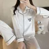 Women's Sleepwear Kawaii Clothes Printing Pajamas For Women Two Piece Sets Spring Long Sleeve Button Top Trousers Fashion Pjs