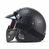 Cascos de motocicleta Casco retro Vintage 3/4 Cruiser Scooter Casco Moto W Gafas desmontables