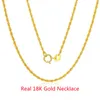 Chains MIQIAO Real 18K Gold Twisted Chain Necklace Pure Solid AU750 Rope For Women Fine Jewelry Gift CH002