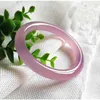 Bracciale Invia certificato Giade rosa Donne Gioielli in giadeite Myanmar Pietre di giada naturale autentica Braccialetti rotondi Braccialetti con amuleto