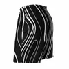 Men's Shorts Black White Nordic Lines Board Summer Abstract Minimalist Casual Beach Sports Comfortable Graphic Swimming Trunks