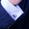 Манжеты Links KFLK Ювелирные ювелирные рубашка заполочка для мужской бренды фиолетовой хрустальная манжета