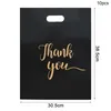 Gift Wrap 10Pcs Black Thank You Bags Portable Plastic Packing Bag For Birthday Wedding Party Small Enterprise Supplie