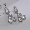 Brincos de argola comprar luxo zircônia cúbica cristal jóias de casamento 2023 moda ouro/prata cor gota geométrica para mulher