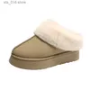 Winter warmer Schnee Neue Frauen Mode Casual Wildleder Kurzes Plüsch -Knöchelstiefel Flats Plattform Schuhe T230824 11A8