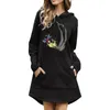 Casual Dresses Womens Feather Printing Solid Sweatshirt For Women Sweatshirts Lose Clothes Hoodies