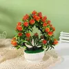 Fleurs décoratives plantes en plastique artificielles bonsaï petit Pot d'arbre fausse plante fleur en Pot maison chambre Table Arrangement ornement jardin