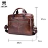 Bolsas para laptop Bullcaptain vaca couro maleta homens bolsas de alta qualidade negócios massageador saco marca real 230823