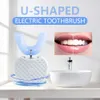 Tandborste 360 ​​-graders automatisk Sonic Electric Toothbrush U Typ 4 -lägen Borsta USB -laddning Tandblekande Blue Light 230824