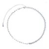 Chaînes en gros femmes bijoux plaqué or 3MM lunette CZ chaîne de tennis collier ras du cou