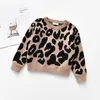 Pullover Kids Baby Boys Girls Long Sleeve Leopard Print Sweaters Autumn Winter Baby Boy Girl Knit Barntröjor 230825