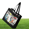 Moomin Little My Cartoon Sac à provisions réutilisable Black Strong Strong Strong Aploproping Supermarket Sac fourre-tout Gift Bags Bags 6766098