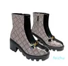 alta qualità Scarpe casual Stivali da donna Designer Stivaletti con tacco alto Scarpe vere Moda Inverno Autunno Martin Cowboy In pelle trapuntata