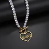 Pendant Necklaces Acheerup Personalized Name Heart Women Necklace Stainless Steel Custom Bead Chain OT Buckle Jewelry Birthday Gift 230825