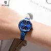 Ruimas Women's Simple Analog Blue Watches Luxury Top Brand Quartz Watch Ladies Woman Water Resistant Wristwatch Relogio Girl 3207